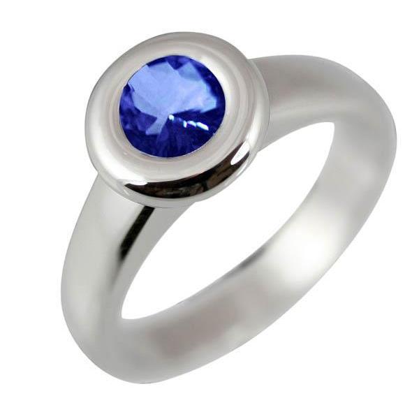 Solitaire Ceylon Sapphire Round 1.01 Ct. Ring Gold Jewelry Gemstone Ring