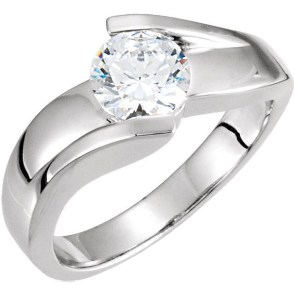 Antique Sparkling Unique Solitaire White Gold Diamond Anniversary Ring 