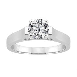 Solitaire Diamond Jewelry Ring 2.51 Cts White Gold 14K