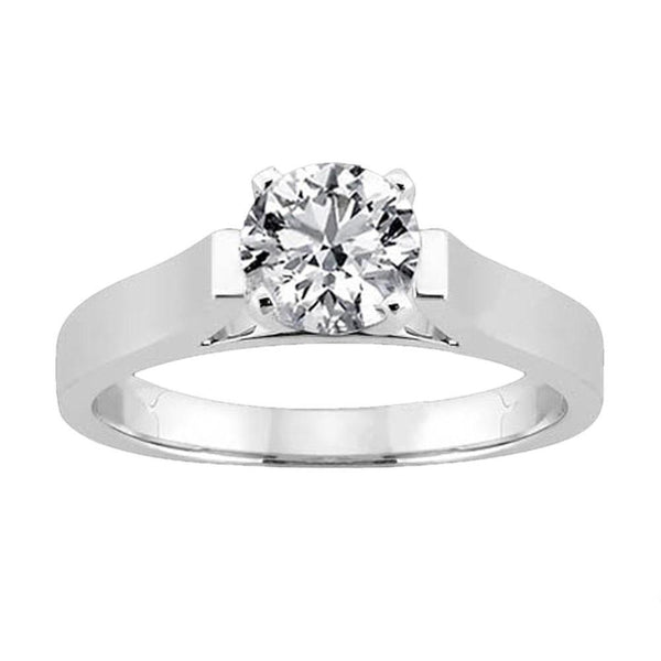  Lady’s Elegant Sparkling Unique Solitaire White Gold Diamond Ring 