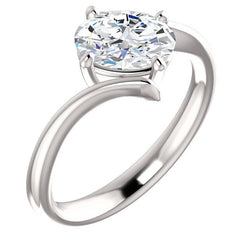 Solitaire Oval Diamond Engagement Ring 1.25 Carats