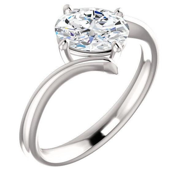   Women Jewelry Sparkling Unique Solitaire White Gold Diamond Anniversary Ring 