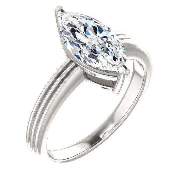  Lady’s Fancy Wedding Engagement White Gold Diamond Solitaire Ring  