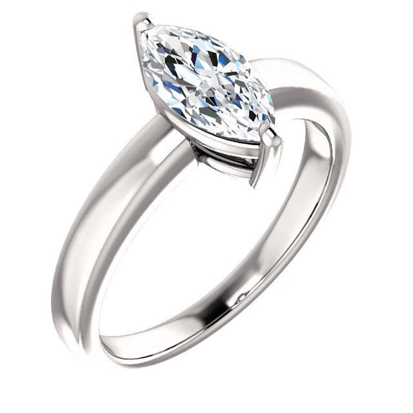  Lady’s Fancy Wedding Engagement White Gold Diamond Solitaire Ring 