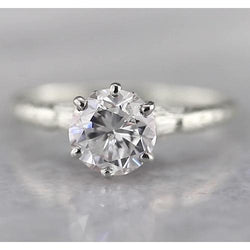 Solitaire Genuine Natural Earth Mined Diamond Ring 1 Carat Prong Setting White Gold
