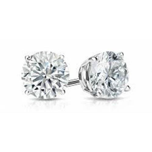 Solitaire Diamond  High Quality Unique Stud Earrings White Gold Diamond