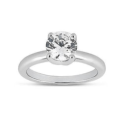 Solitaire Engagement Ring 1.50 Carats Round Diamond White Gold 14K