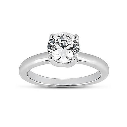  Fancy Lady’s Sparkling Vintage Style White Gold Diamond Solitaire Ring 