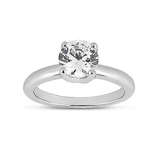  Fancy Lady’s Sparkling Vintage Style White Gold Diamond Solitaire Ring 