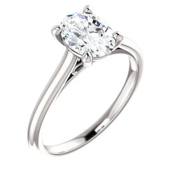 Solitaire Engagement Ring 2.50 Carats Filigree White Gold 14K