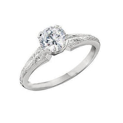 Solitaire 2 Carats Diamond Antique Look Engagement Ring Gold