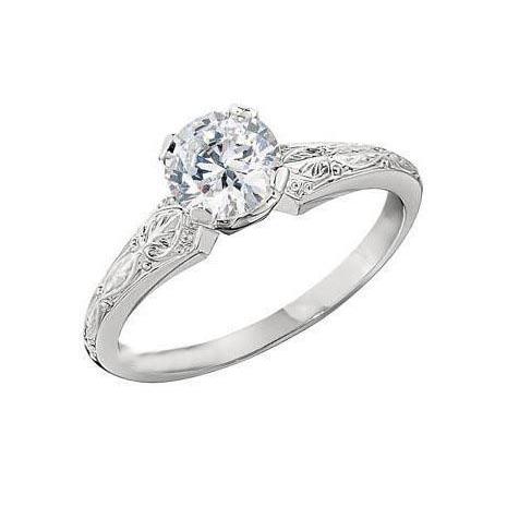  Antique Fancy Lady’s  Style White Elegant Gold  Diamond Solitaire  Ring 
