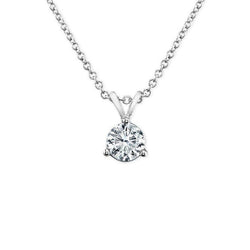 Solitaire Natural Diamond Necklace Pendant 2 Carat White Gold Women Jewelry