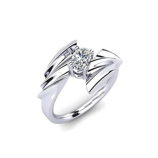 Gorgeous STyle Princess Cut Sparkling Unique Solitaire White Gold Diamond Anniversary Ring 