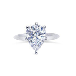 Solitaire Pear Cut 0.75 Carats Lab Grown Diamond Engagement Gold Ring