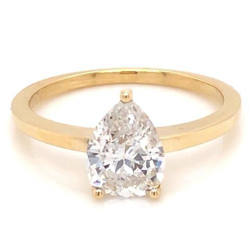 Rose Color  Princess Cut Sparkling Unique Solitaire White Gold Diamond Anniversary Ring 