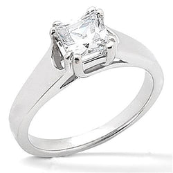 Solitaire Princess Lab Grown Diamond Engagement Ring White Gold 14K 0.75 Carats
