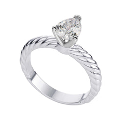 Solitaire Pear 1 Carat Diamond Engagement Ring White Gold
