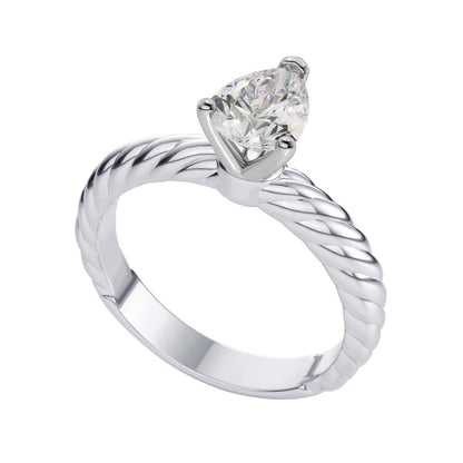 Solitaire Wedding Ring Rope Style Shank