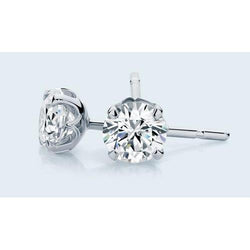 Solitaire Prong Set Round Diamond 1.60 Carats Stud Earrings Jewelry