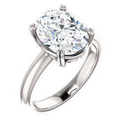 Solitaire Ring 4 Carats Double Claw Prong Setting Jewelry