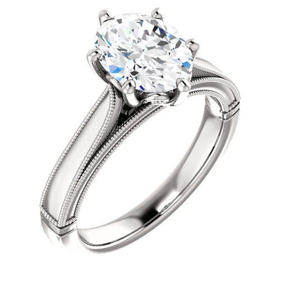 Vintage Style Milgrain Jewelry Solitaire Ring