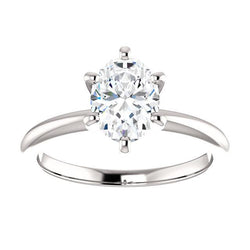 Solitaire Ring Oval Cut Lab Grown Diamond 2.50 Carats