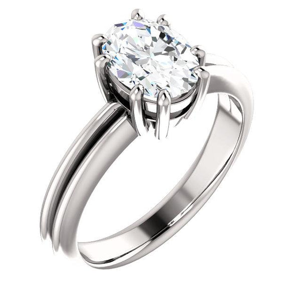 Solitaire Ring Oval Cut 5 Carats Prong Setting Jewelry