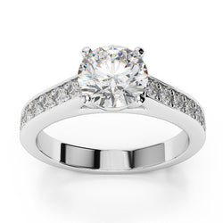 Natural Diamond Ring 2.80ct - White Gold 14K