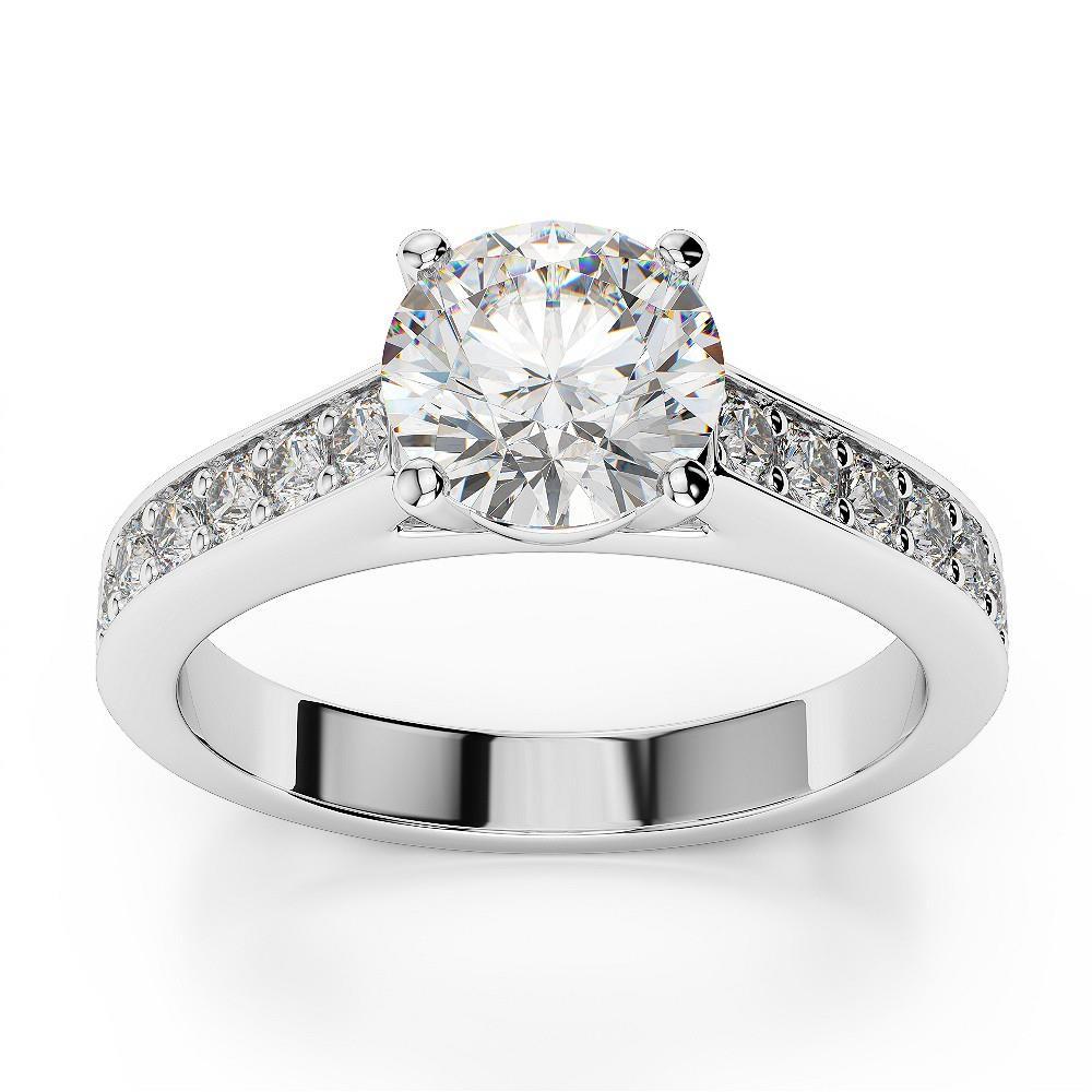 natural round diamond 2.80ct ring front view
