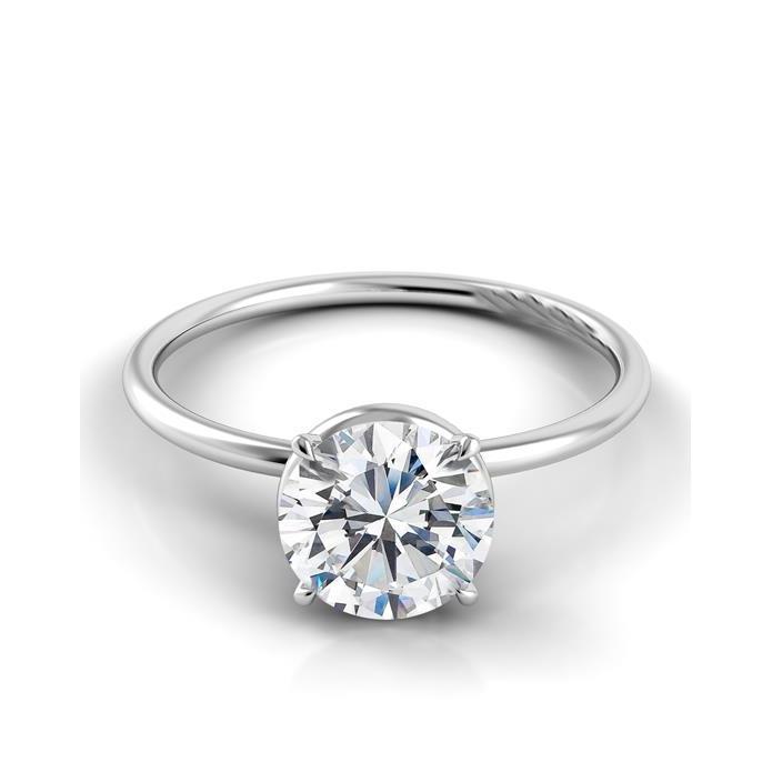  Lady’s Fancy Wedding Engagement White Gold Diamond Solitaire Ring 