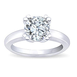 Solitaire Round Lab Grown Diamond Engagement Ring White Gold 14K 0.75 Carats