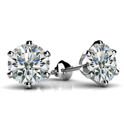 Solitaire Round Cut Diamond Stud Earring 2.60 Carats Gold Jewelry