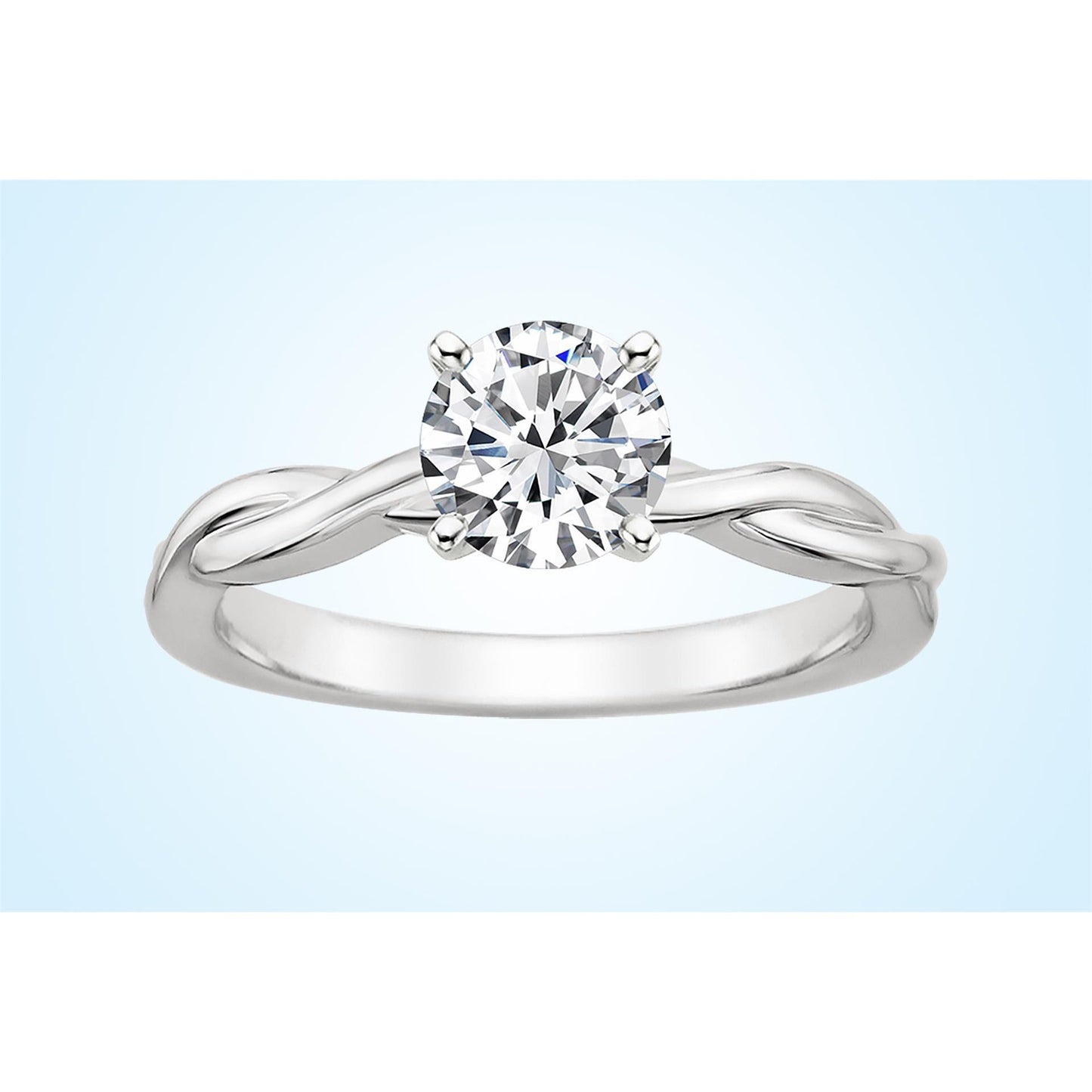 Solitaire Round Cut Diamond Wedding Lady Men Ring White Gold 14K Solitaire Ring