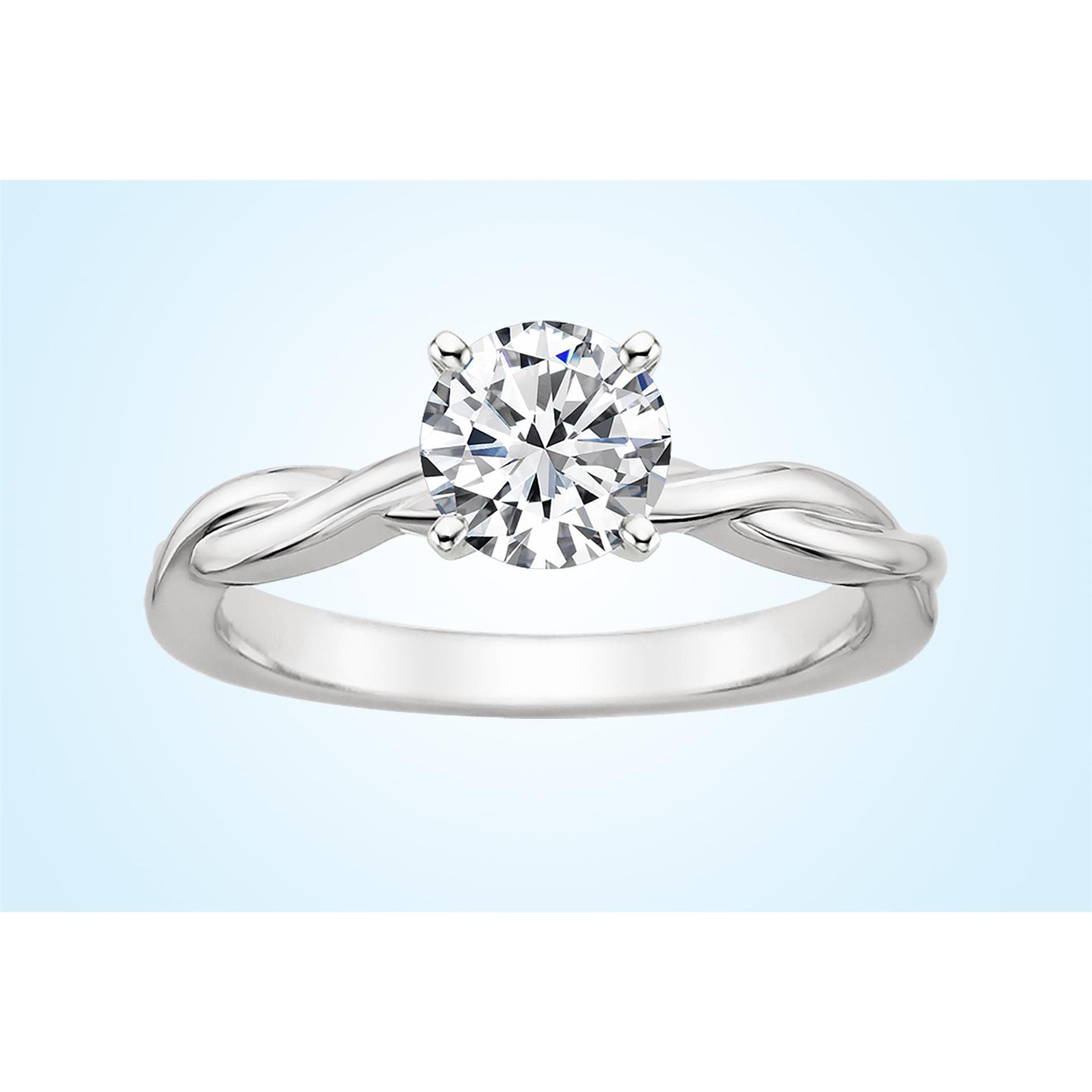 Solitaire Round Cut Diamond Wedding Lady Men Ring White Gold 14K Solitaire Ring