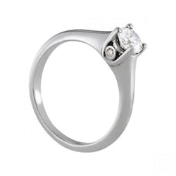 Solitaire Diamond Engagement Ring 0.75 Carats White Gold 14K