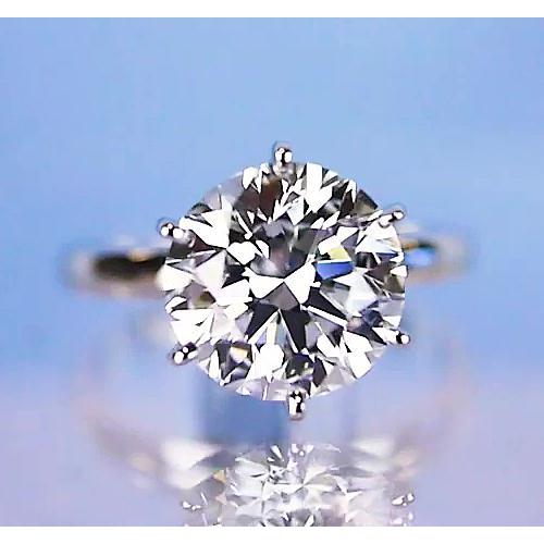 Solitaire Round Diamond Engagement Ring 6 Prong Setting 2 Carats Solitaire Ring