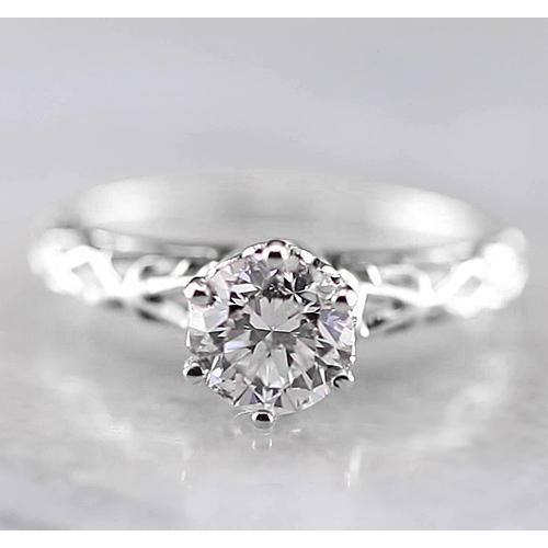 Sparkling Unique Lady’s Solitaire White Gold Diamond Ring 