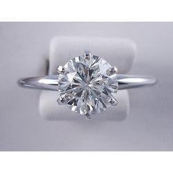 Classic Solitaire Round Diamond Engagement Ring 2 Carats White Gold