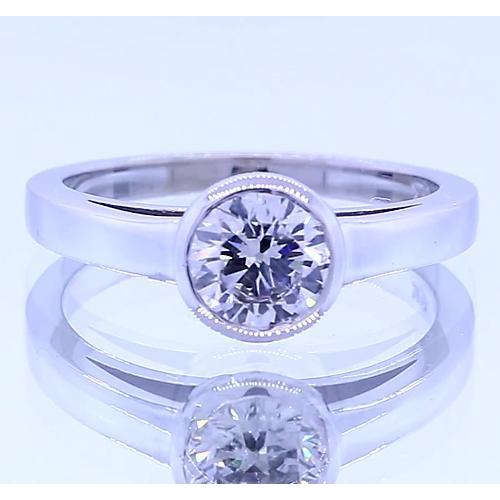 Solitaire Round Diamond Ring Bezel Set