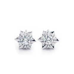 Solitaire Round Diamond Stud Earring Women Jewelry 1.5 Carat WG 14K