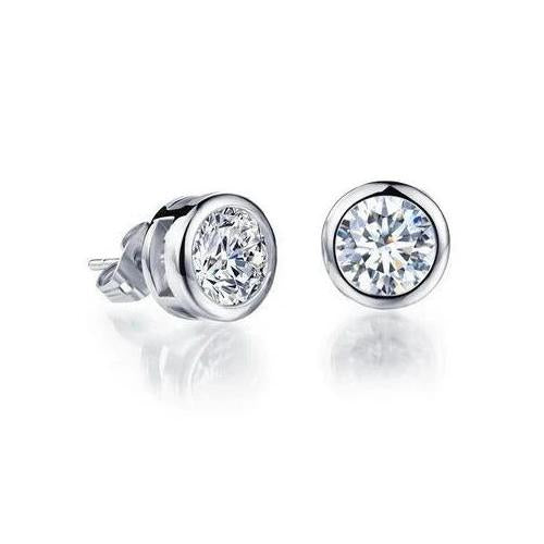 Lady’s White Gold Round Anniversary Stud Earrings