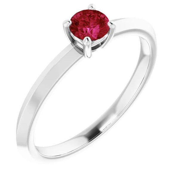 Ladies Solitaire Ruby Prong Setting Jewelry New Gemstone Ring