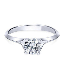 Solitaire Sparkling 1 Carat Diamond Anniversary Ring White Gold 14K