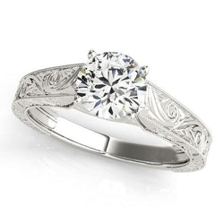 Solitaire Sparkling 2.75 Carats Natural Earth Mined Diamond Antique Style Ring White Gold 14K
