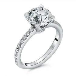 2.40 Carats Diamond Wedding Ring White Gold With Accents