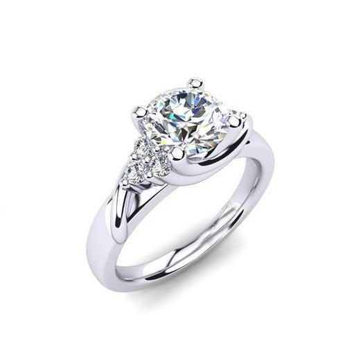 Solitaire With Accent 2.50 Ct Diamonds Anniversary Ring White Gold Solitaire Ring with Accents