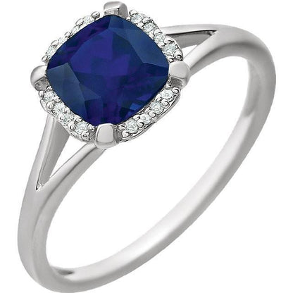 Solitaire With Accent   High Quality Fancy Sri Lankan Sapphire And Diamonds  Gemstone Ring