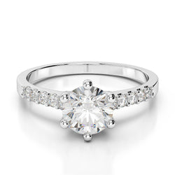 2.85 Carats Diamond Accented Engagement Ring White Gold 14K