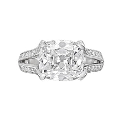 Solitaire With Accent 3.50 Ct. Real Natural Earth Mined Diamond Engagement Ring Gold White